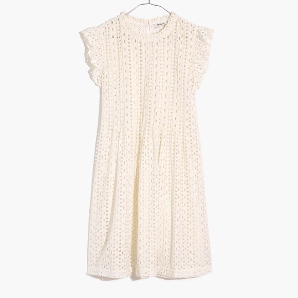 Madewell Dresses & Skirts - Madewell Eyelet Ruffle-Sleeve Pintuck Mini Dress AN137 MEDIUM